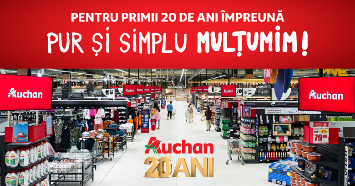Auchan România la 20 de ani: un retailer multiformat cu  peste 500 de magazine, prezent în toată țara