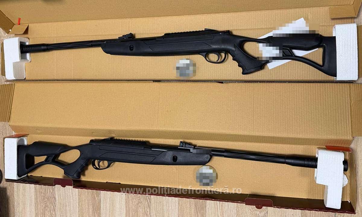 Alertă pe Aeroportul din Cluj-Napoca. Poliţiştii au găsit arme cu aer comprimat și 400 de proiectile într-un colet