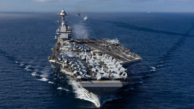 Portavionul USS Gerald R. Ford transportă peste 75 de aeronave.