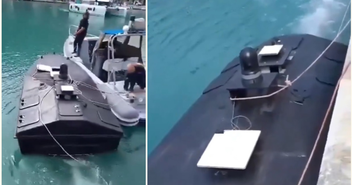 Dronă navală misterioasă, descoperită în apropierea insulei Lefkada. Transporta explozibili și avea motorul pornit