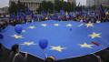 Evenimentul "Un singur drum: EUROPA!", organizat de Asociatia Mediu - Educatie - Activism, eveniment dedicat Zilei Europei, in Bucuresti, Piata Universitatii, sambata, 9 mai 2026. Foto: Inquam Photos / Octav Ganea