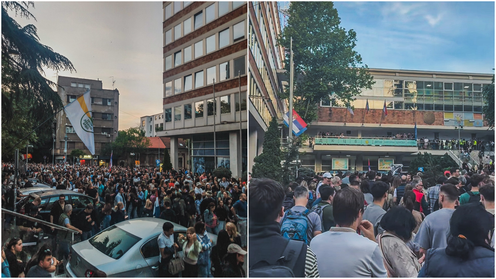 Haos la protestele antiguvernamentale din Belgrad: un șofer a intrat cu mașina în mulțimea de manifestanți