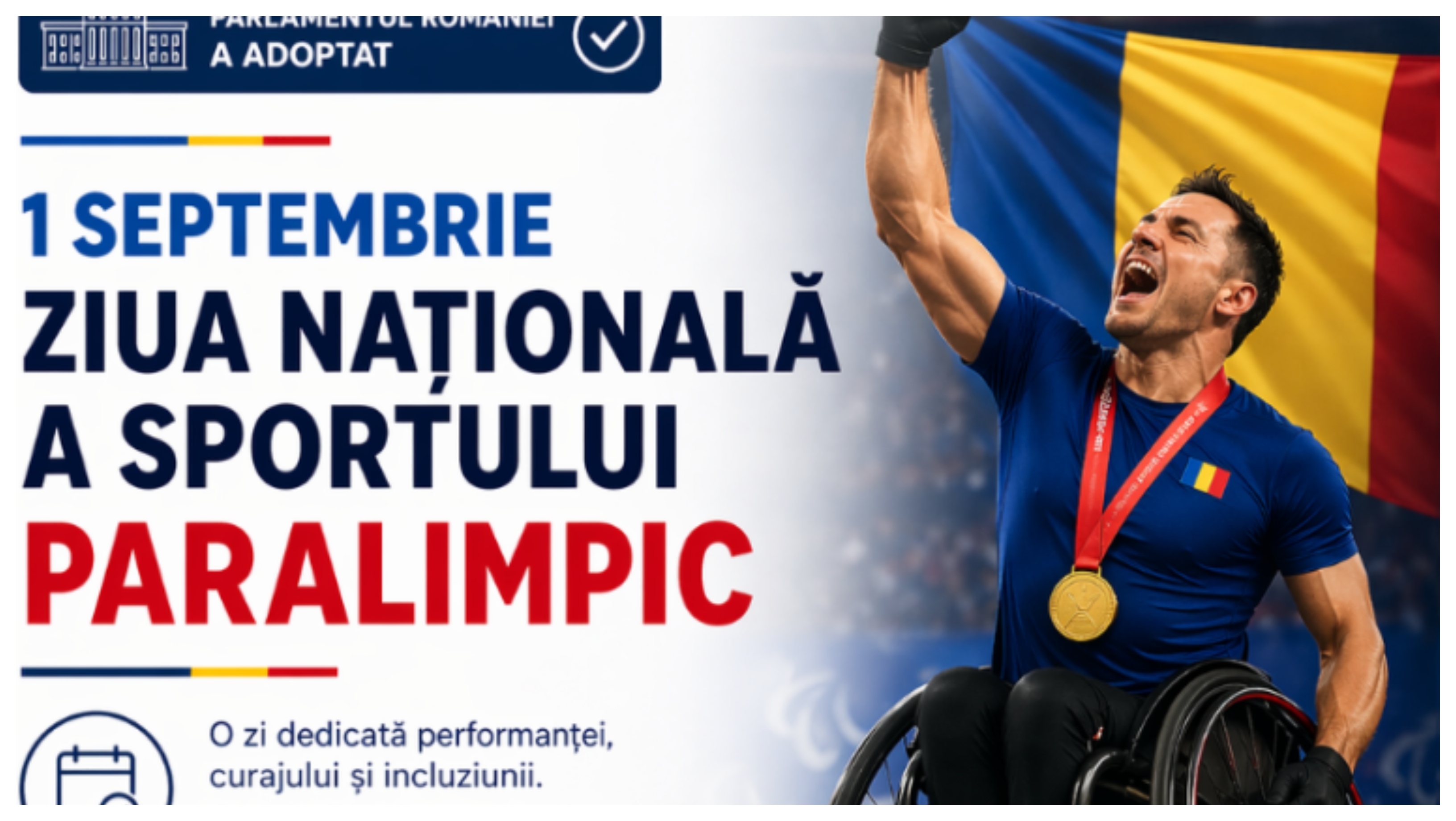 1 septembrie devine Ziua Națională a Sportului Paralimpic. Legea a fost promulgată de Nicușor Dan