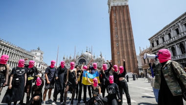 Pussy Riot Protests At The 2026 Art Biennale