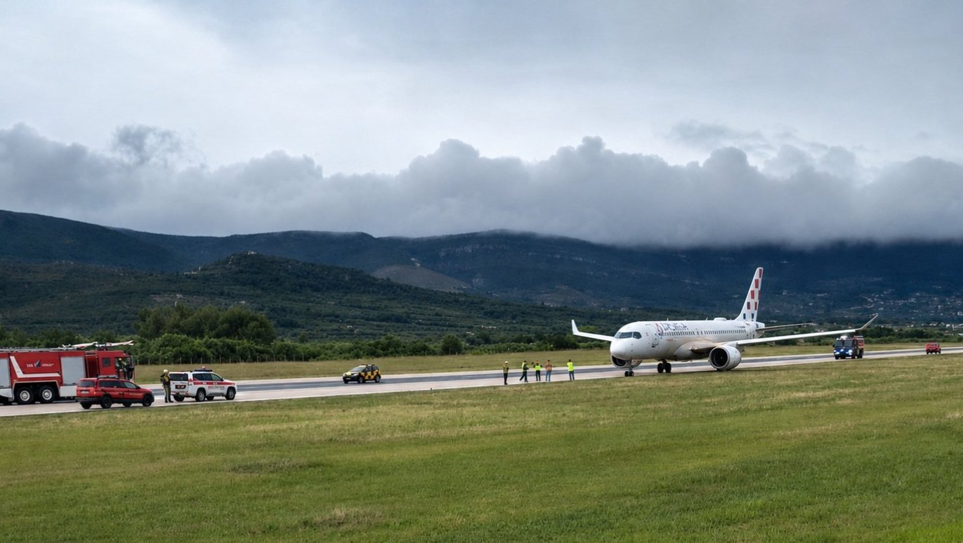 Un Airbus A220 cu 130 de pasageri a derapat de pe pistă pe aeroportul din Split, Croația