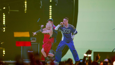 Vienna, Austria 20260516. Moldova's Satoshi with "Viva, Moldova!" during Saturday's final of the Eurovision Song Contest 2026 in the Wiener Stadthalle. Photo: Terje Bendiksby / NTB This text is auto translated Credit: NTB/Alamy Live News
