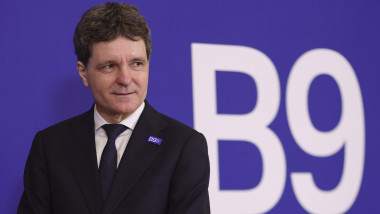 Nicusor Dan cu sigla Summit B9