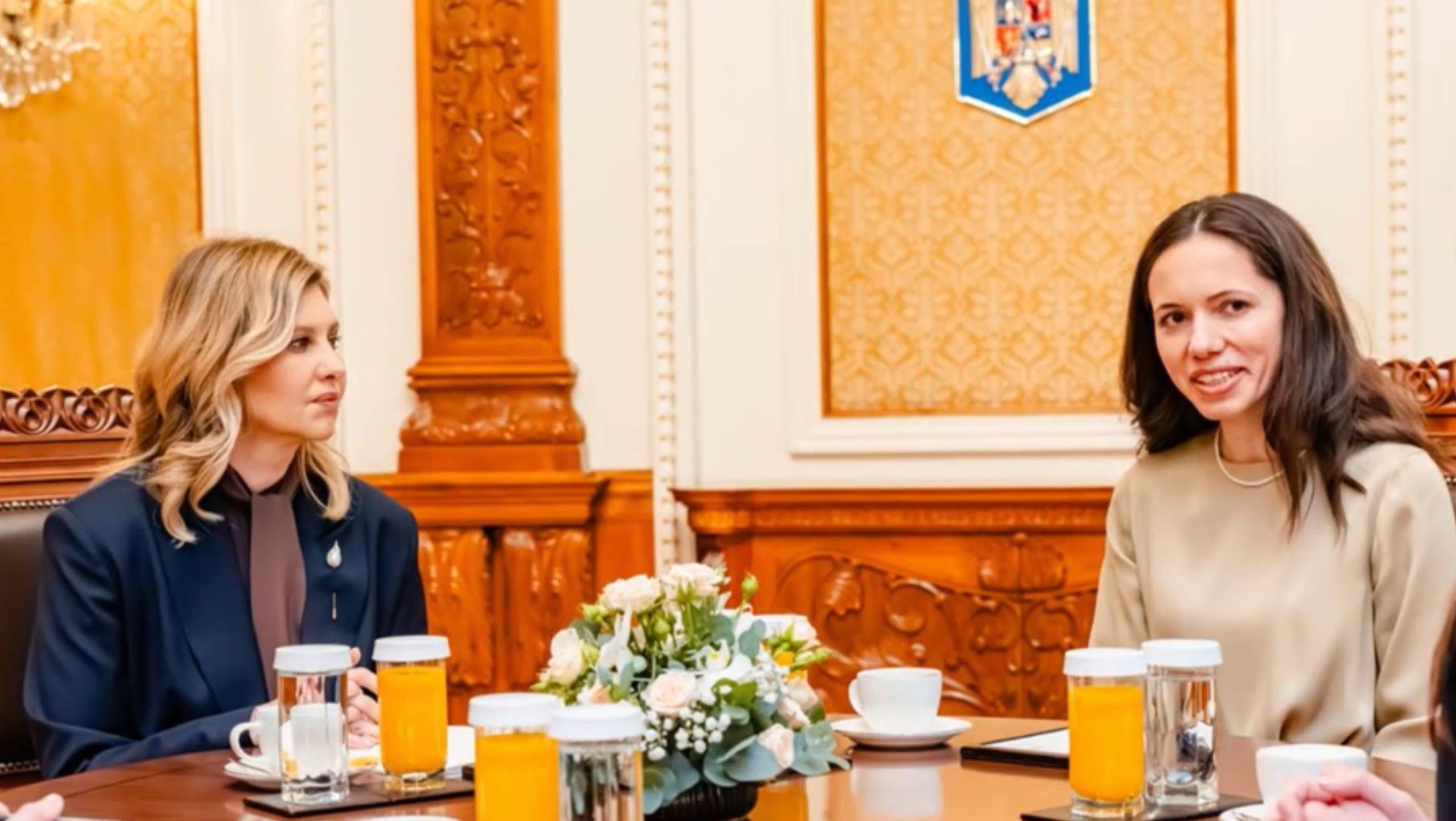 Mirabela Grădinaru s-a întâlnit cu Olena Zelenska la Palatul Cotroceni. Prima-doamnă a Ucrainei, vizită la Universitatea București