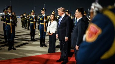 President Donald Trump Arrives in China for Meetings Chinese General Secretary Xi Xinping