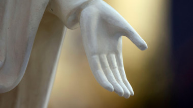 Statue of the Blessed Virgin. Detail of the hand. Warsaw. Poland.