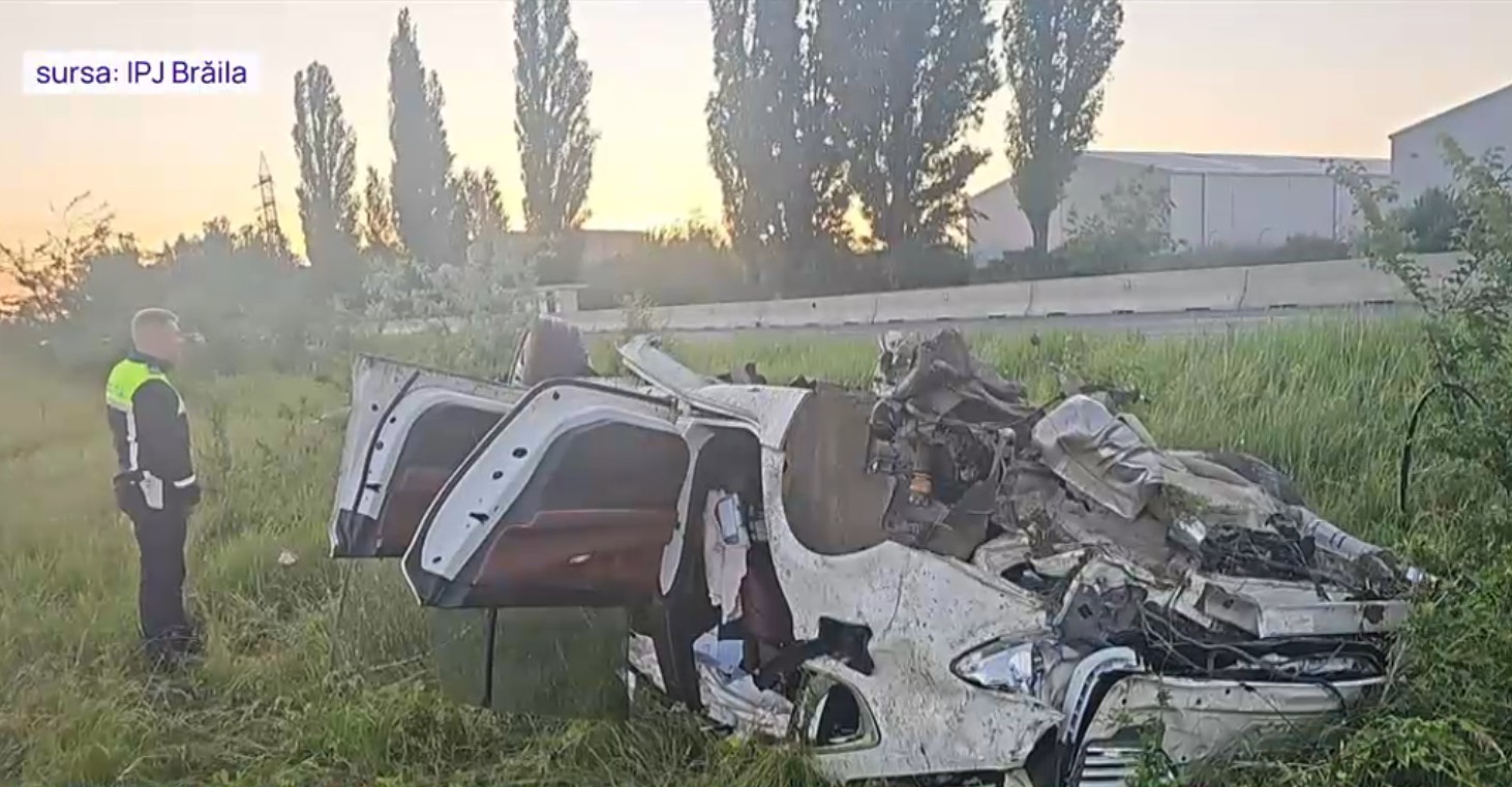 Accident grav în Brăila: Un tânăr a murit și altul a ajuns la spital. Sistemul eCall al mașinii a alertat polițiștii