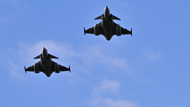 Two Swedish Air Force aircrafts Saab JAS 39 Gripen fly over Sofiero Castle in Helsingborg, Sweden, on Thursday May 21 2026, during the NATO Foreign Ministers' meeting.Photo: Johan Nilsson/TT/Code 50090 This text is auto translated Credit: TT News Agency/A