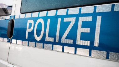German police sign on the car