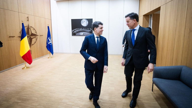 Nicușor Dan și Mark Rutte,