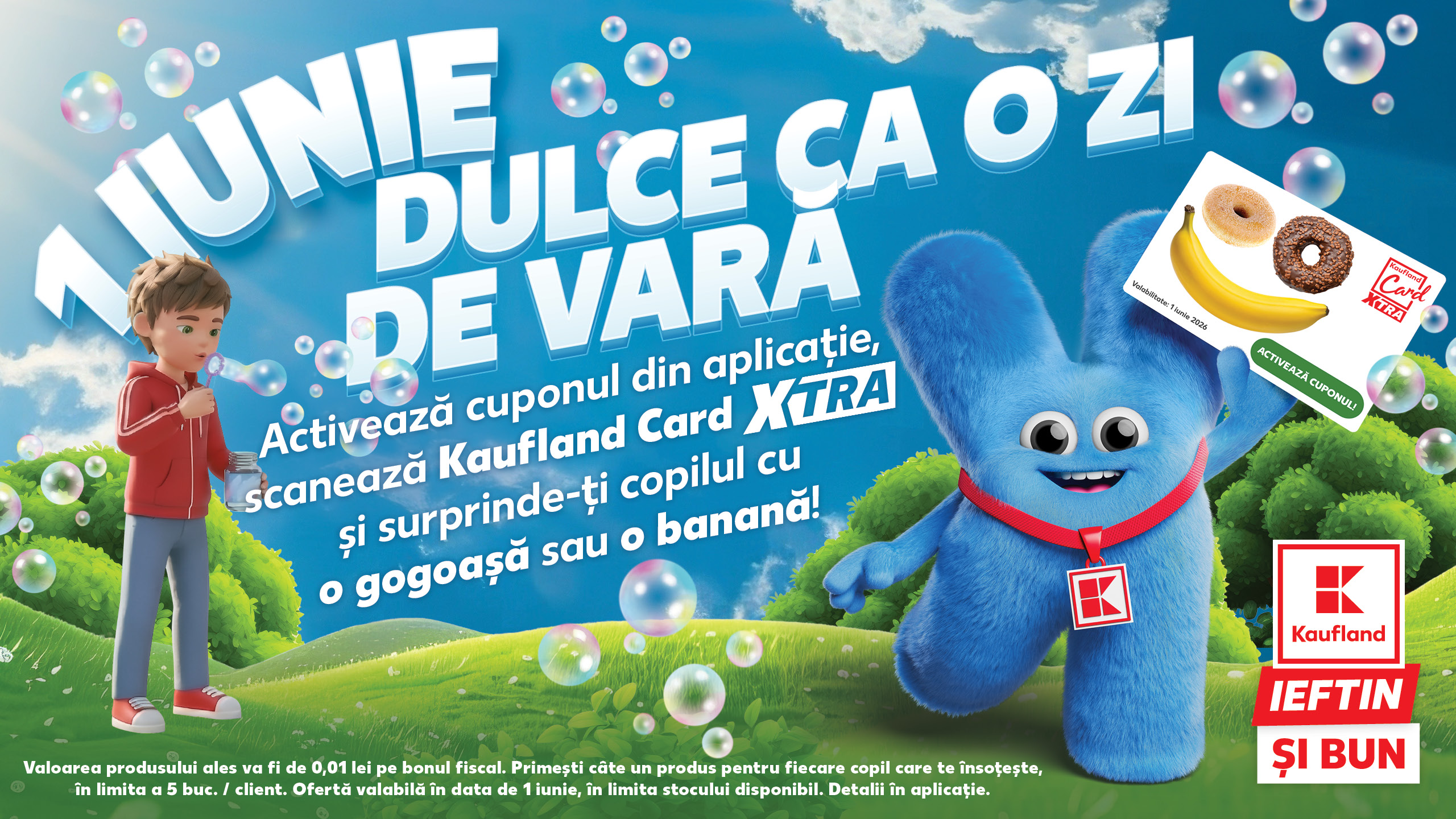 (P) Kaufland celebrează Ziua Copilului cu surprize dulci la doar 1 ban prin Kaufland Card XTRA și reduceri de până la 50% la jucării