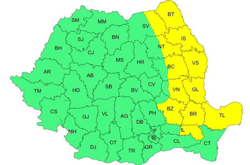 Noi alerte de furtuni și vânt puternic: ANM a emis două coduri galbene. Care sunt zonele vizate și cum va fi vremea în București HARTĂ 2