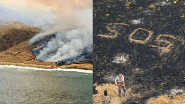 incendiu insula Santa Rosa, California / marinar naufragiat pe insulă scrie SOS