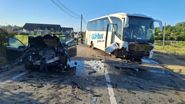 Accidentul a avut loc în localitatea Meriș, județul Mehedinți FOTO DRPD Craiova