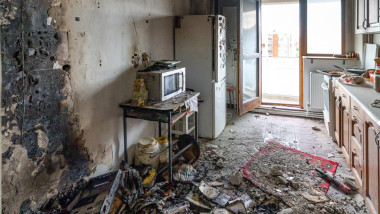 apartament din galati distrus de o drona ruseasca