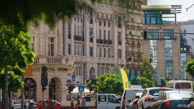Victory Avenue near Grand Hotel Continental, Bucharest, Romania - 12 Sep 2023