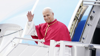 Pope Leo XIV arrives at Adolfo Suárez Madrid-Barajas Airport
