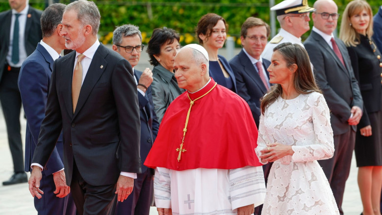 Felipe Vi AND Letizia Host Pope Leo Xiv on His First Trip to Spain, Madrid, Spain - 06 Jun 2026