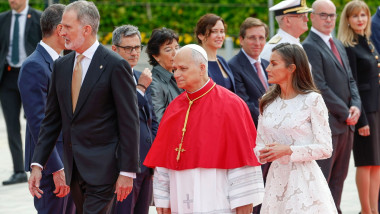 Felipe Vi AND Letizia Host Pope Leo Xiv on His First Trip to Spain, Madrid, Spain - 06 Jun 2026