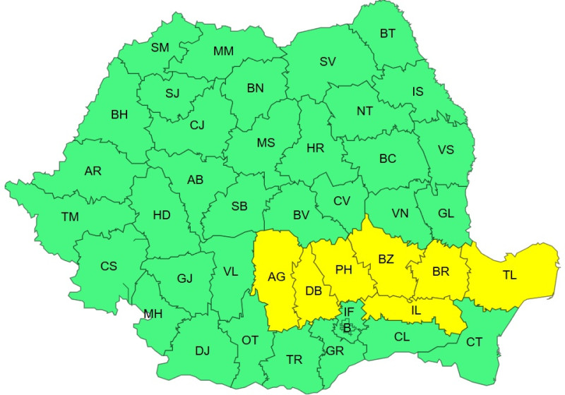 Noi alerte de furtuni: ANM a emis două avertizări cod galben. HARTA zonelor vizate și vremea în București 2