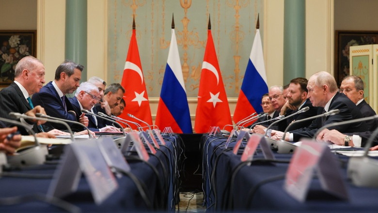 Presidents Of Russia And Turkey Meet In Tianjin, China