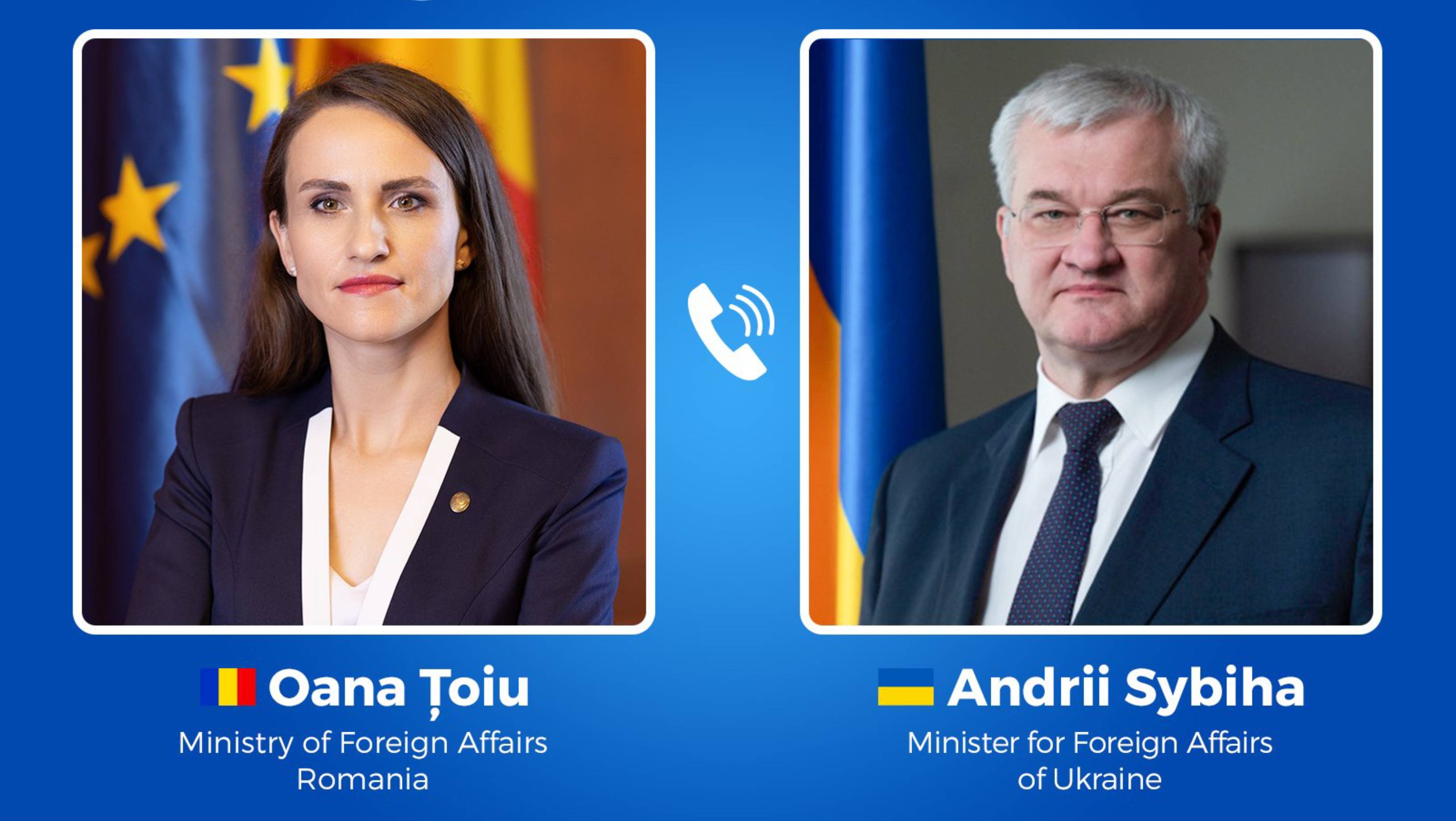 Oana Țoiu a vorbit cu șeful diplomației de la Kiev: „Vecinii şi partenerii strategici construiesc relaţii mai puternice prin dialog”