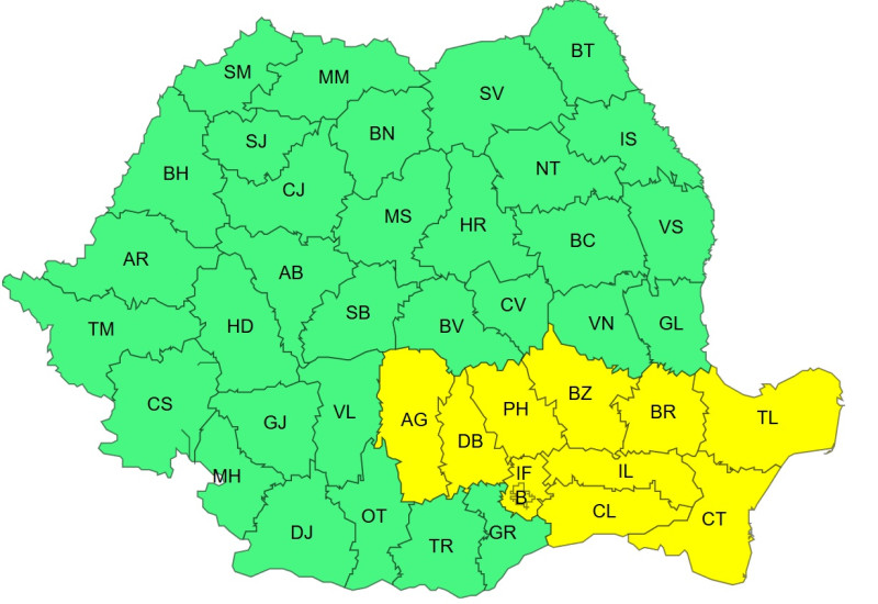 ANM a emis un nou cod galben de ploi torenţiale, vijelii şi grindină. Zonele vizate de vânt puternic și vremea în București HARTĂ 2 MSZoYXNoPTFlNjgzYjJiNGRjYzA2NTY3NTdiNWEyOGFlNGZiZDdj.thumb