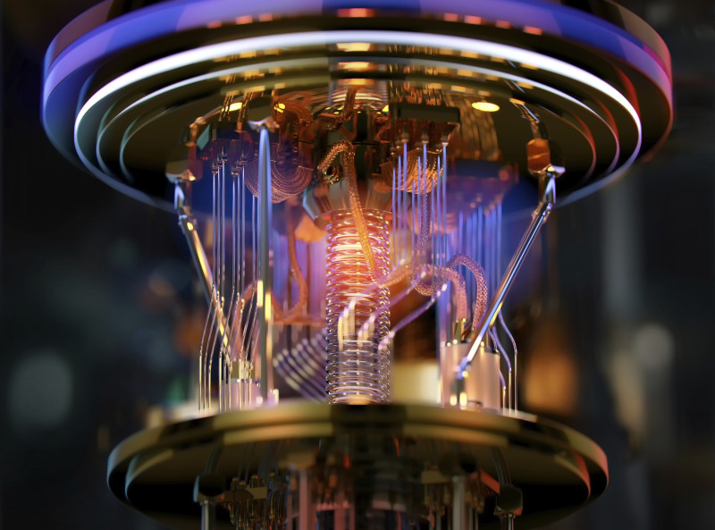 Quantum computer cryostat, illustration