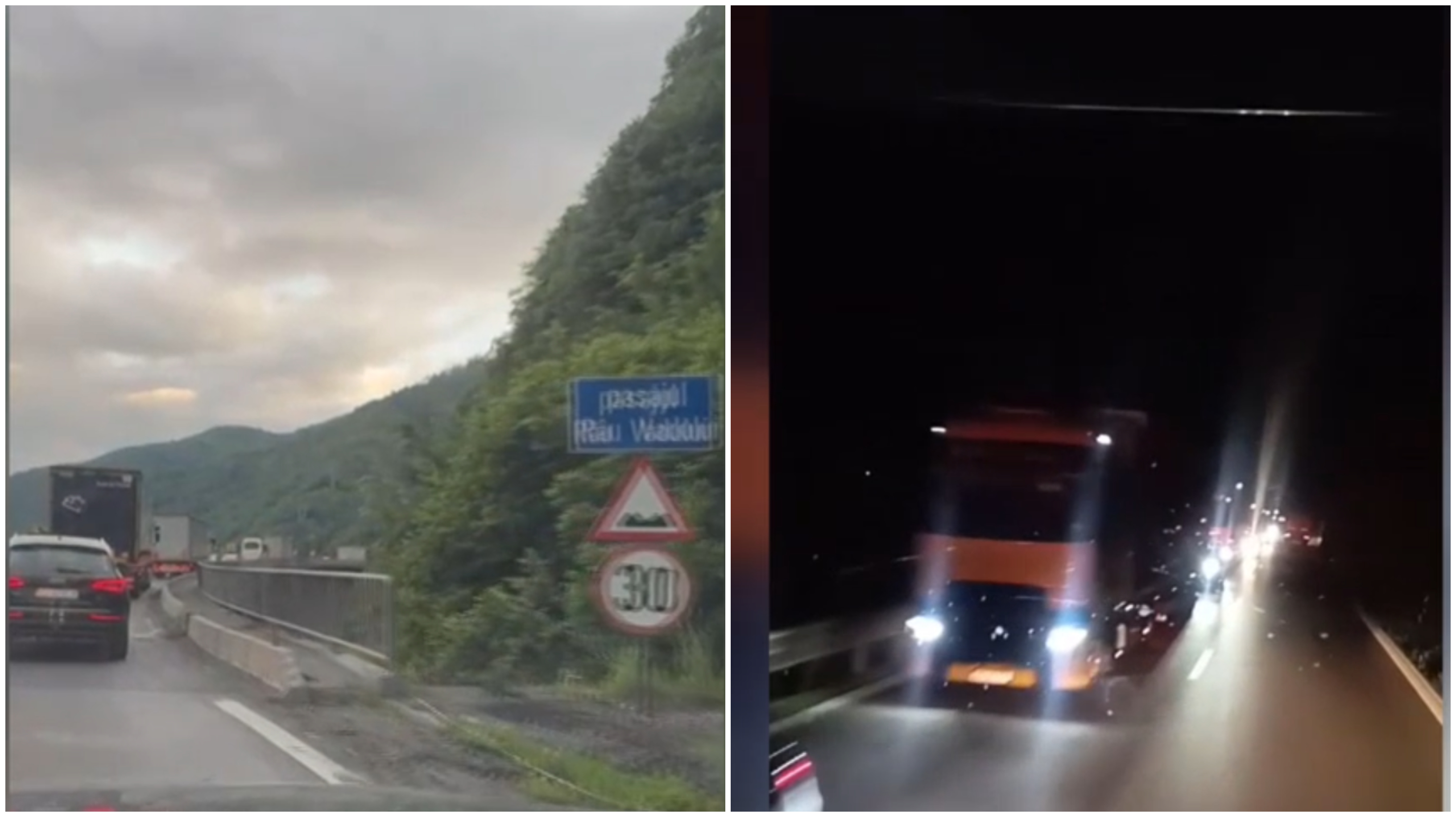 Ambuteiaje pe Valea Oltului. O coloană de mașini s-a format în timpul nopții, iar șoferii au fost blocați cu orele