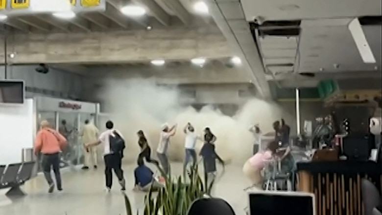 Aeroportul Simon Bolivar în timpul cutremurului din Venezuela. Foto Profimedia