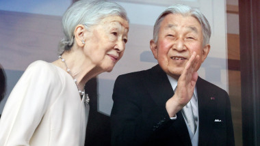 Japanese Imperial family members attend the New Year's greetings