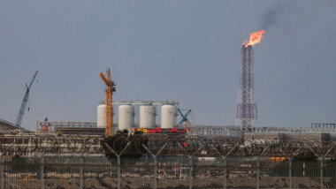 A view of the liquefied natural gas (LNG) production facility in Qatar's Ras Laffan Industrial City.