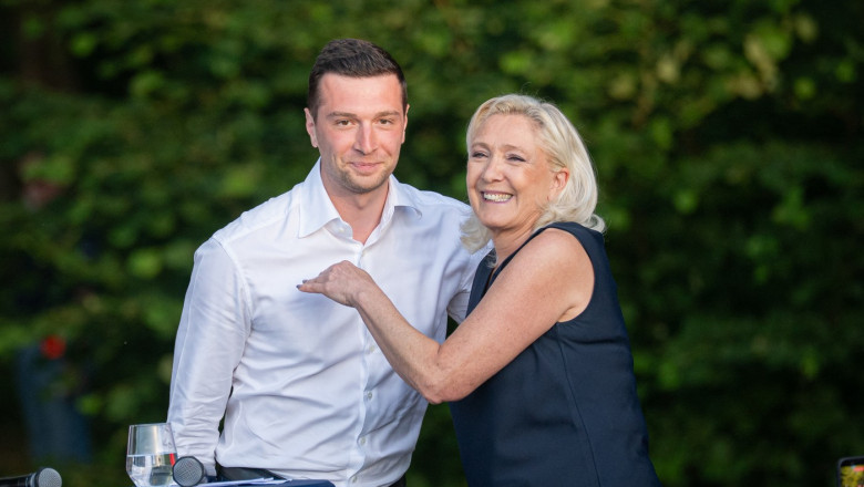 Marine Le Pen and Jordan Bardella at the RN party event "La fete champetre" - Lievin AJ