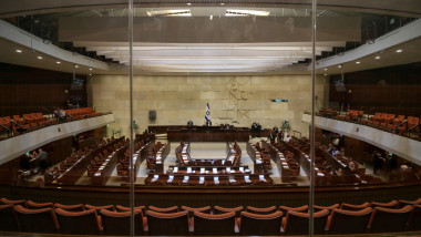 Jerusalem, Israel - May 16, 2018: View into the Knesset Chamber, the Israeli Parliament in Jerusalem, Israel.