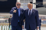 Turkish President Recep Tayyip Erdogan welcomes US President Donald Trump