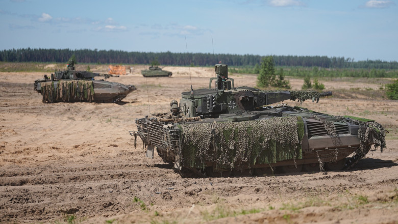 blindate germane în exercițiile militare Freedom Shield din Lituania