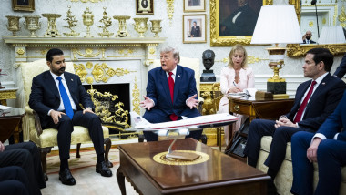 US President Donald Trump meets with Iraqi PM Ali al-Zaidi at the White House