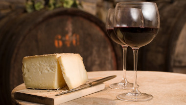 Cheese and red wine