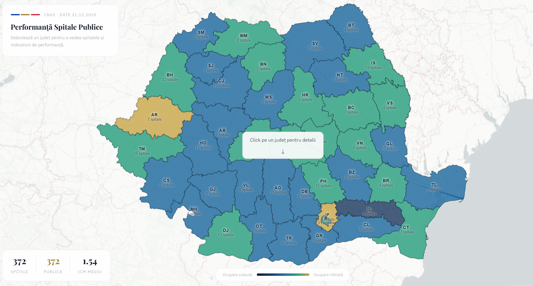 CNAS a lansat aplicația prin care poți afla cum funcționează orice spital public din țară. Vezi date despre paturi, medici și pacienți