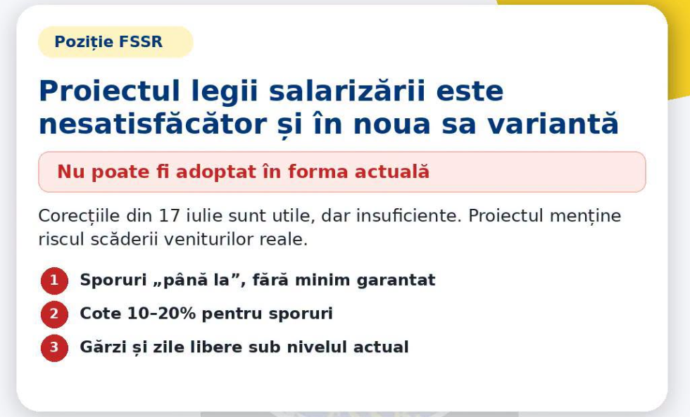 Sindicaliștii de la „Solidaritatea Sanitară” critică noul proiect al legii salarizării: Este nesatisfăcător