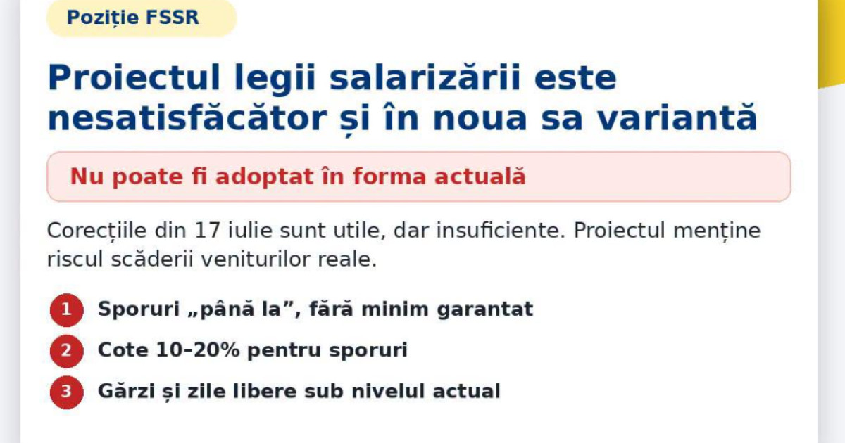 Solidaritatea Sanitară critică proiectul legii salarizării
