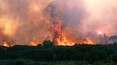Wildfire Burns Across West Attica, Greece