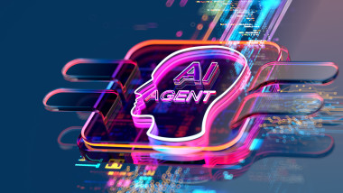 Ai agent. Machine Learning Concepts. AI - Artificial Intelligence. head shape on abstract cpu