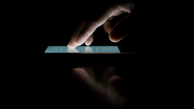 Touching the light coming from smartphone