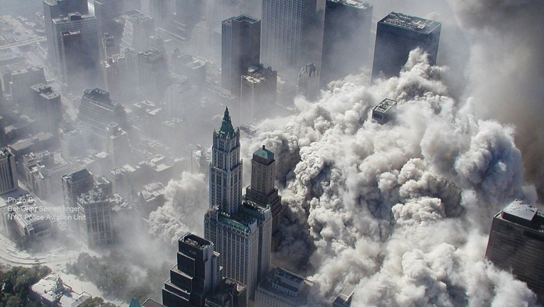 New York Police Departmnet photographs of World Trade Center on 9/11, New York, America - 01 Sep 2001