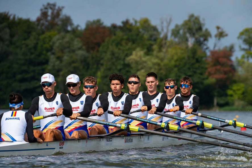 Șase medalii de aur și una de argint obținute duminică de sportivii români la CE de canotaj Under23 din Polonia
